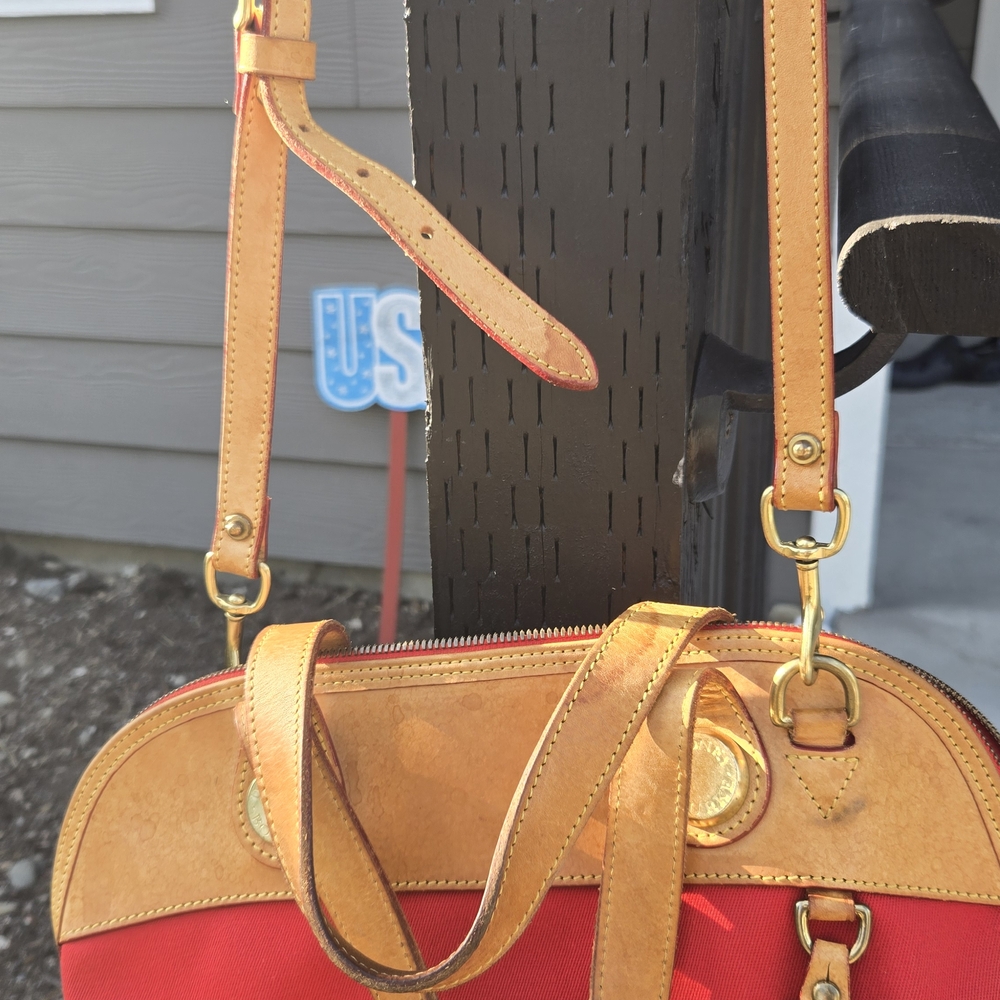 Elegant Red and Tan Women's Bag